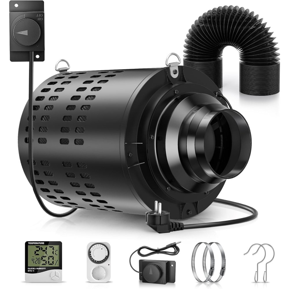 Carbon Filter Inline - Kit de ventilateur d'extraction de conduit